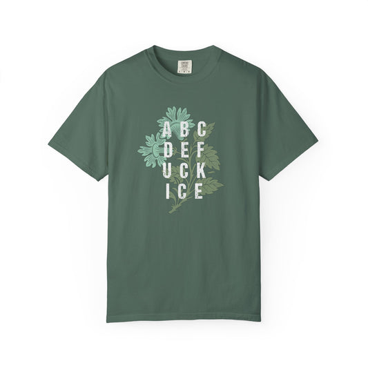 ABCDEFUCKICE Shirt, Abolish ICE Tee, Hidden Message Activist Shirt, Vintage Botanical Protest Tee, Immigrant Rights Apparel, Activist Tee